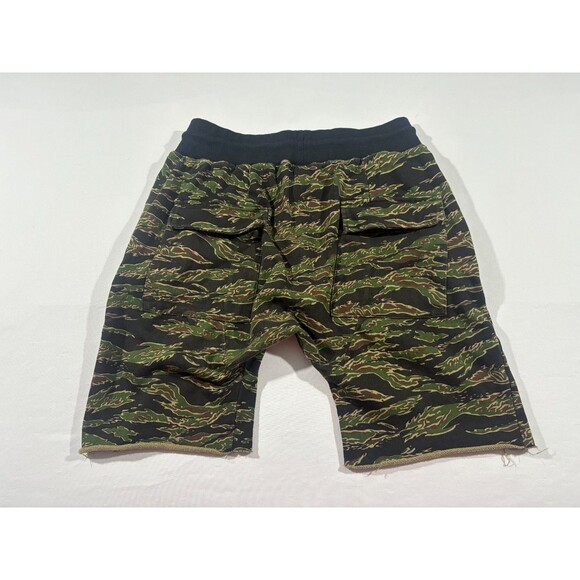 Yeezy Mens Kanye Sweat Tiger Green Camo Print Shorts Cutoff Cotton YZY Sz S - Picture 7 of 8